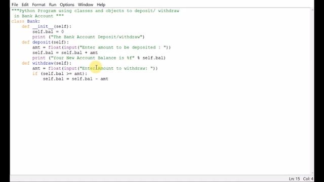 Python Program using classes and objects to deposit/ withdraw in Bank Account смотреть онлайн