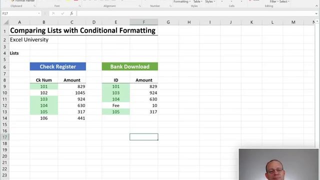 Comparing Lists with Conditional Formatting смотреть онлайн