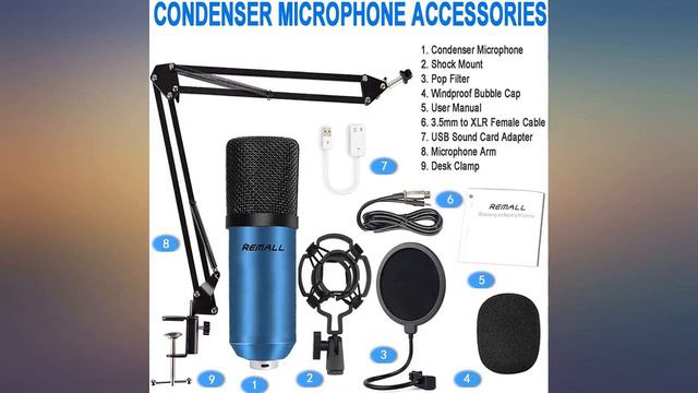 REMALL BM800 Condenser Microphone, Podcast Equipment Bundle Microphone for Mac USB review смотреть онлайн