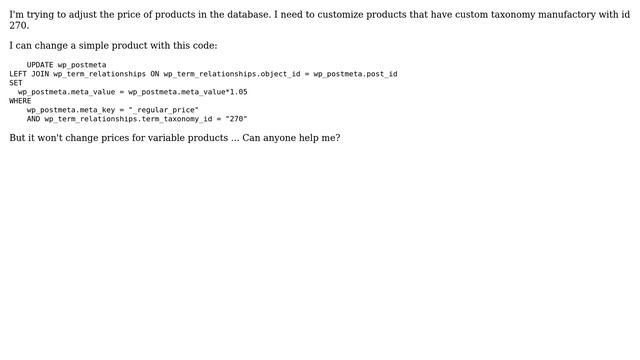 Wordpress: Woocommerce change the price of products in the database смотреть онлайн