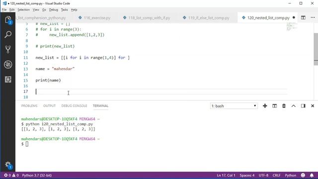 #120 List Comprehension with nested-if-else Statement in python // Complete Python tutorial(2020)? смотреть онлайн