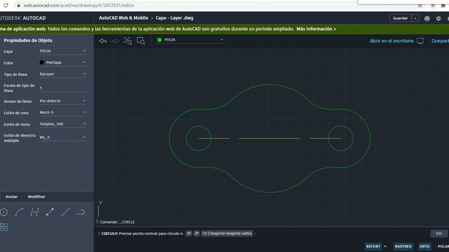 AutoCAD Online - Pieza No. 5..Comando Empalme смотреть онлайн