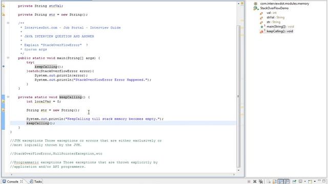 Java StackOverFlowError смотреть онлайн