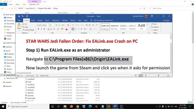 STAR WARS Jedi Fallen Order: Fix EALink.exe Crash on PC смотреть онлайн