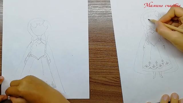 Как нарисовать принцессу АННУ ХОЛОДНОЕ СЕРДЦЕ? / How To Draw ANNA FROZEN?