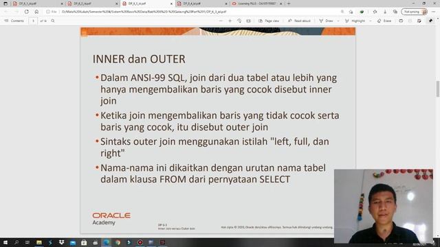 SISTEM BASIS DATA ORACLE ACADEMY #6 JOIN Part 1 смотреть онлайн