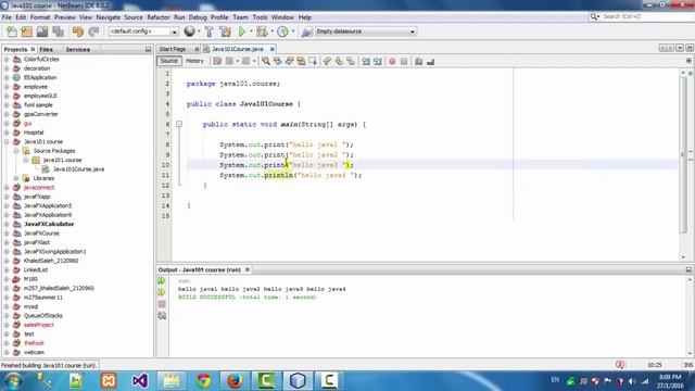 java101 | 08 println vs print | دورة أساسيات الجافا - الطباعة смотреть онлайн