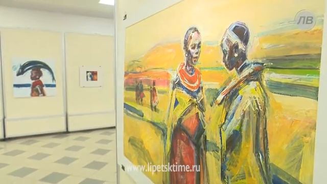 Колорит Африки представлен на выставке картин... смотреть онлайн