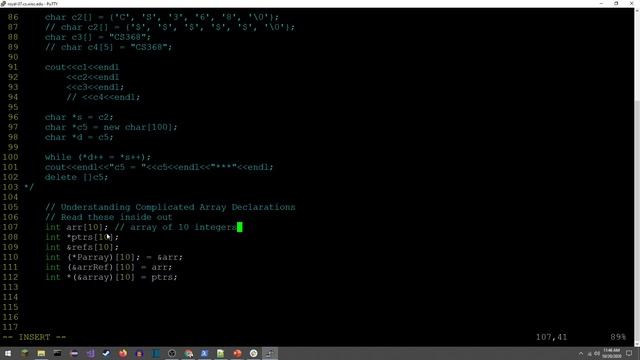 CS 368 C++ for Java Programmers: Lecture 6 Memory Model, Multidimensional Arrays, Parameter Passing смотреть онлайн