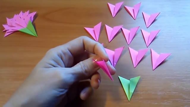 Цветы Из Бумаги Своими Руками. СУПЕР Простая ГВОЗДИКА на Открытку. Гвоздики Оригами смотреть онлайн