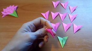 Цветы Из Бумаги Своими Руками. СУПЕР Простая ГВОЗДИКА на Открытку. Гвоздики Оригами