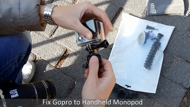 How to mount Gopro HD Hero 3 2 1 to Extendable handheld monopod смотреть онлайн