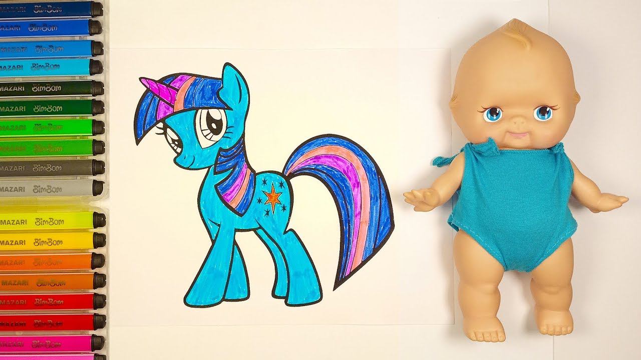 My Little Pony Coloring book Twilight Sparkle and Fluttershy смотреть онлайн