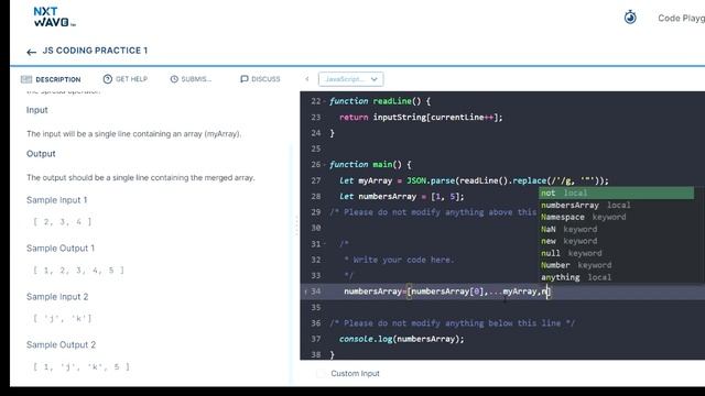 js coding practice | concatenate arrays with spread operator смотреть онлайн