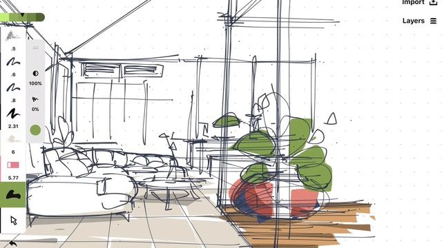 Concepts app / Interior sketch practice. смотреть онлайн