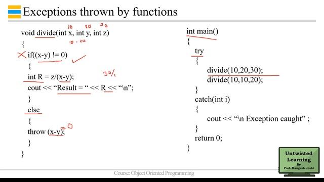 Exception handling in OOP(C++) - Try throw catch block смотреть онлайн