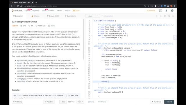 LeetCode - Design Circular Queue смотреть онлайн