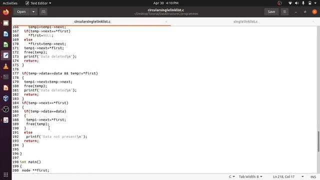 CircularlinklistC inserting node at beginning last, before after, delete node, reversing list code смотреть онлайн