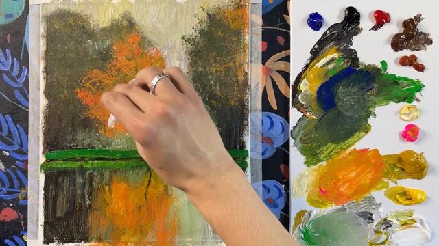 Самый лёгкий способ рисование кроны деревьев | Пошаговый урок по рисованию «Осень в парке» смотреть онлайн