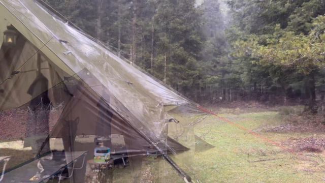 Solo Camping in Heavy Rain ⛈️ Relaxing Tarp Shelter - Sleeping with Rain Sound - ASMR смотреть онлайн