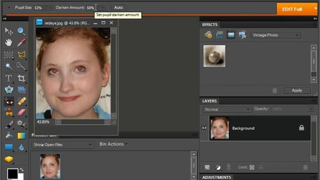 Photoshop Elements 9.0 Tutorial The Red Eye Removal Tool Adobe Training Lesson 14.2 смотреть онлайн