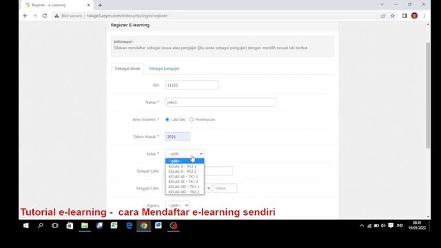 Tutorial e-learning - cara registrasi e-learning смотреть онлайн