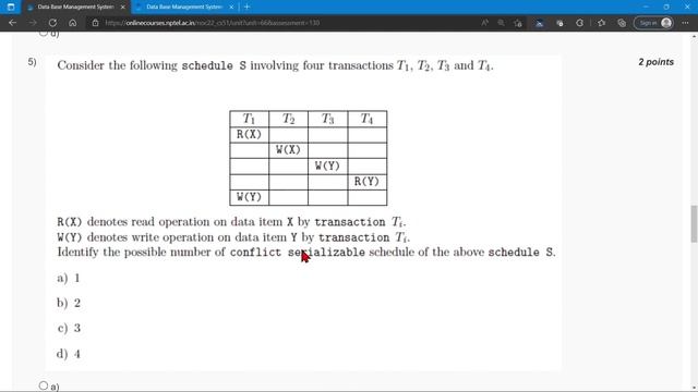 NPTEL Data Base Management System WEEK 7 Quiz Assignment Solutions | Swayam 2022 | IIT Kharagpur смотреть онлайн