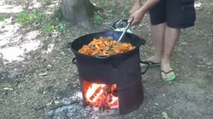 Как приготовить плов на костре в казане! Плов узбекский рецепт.
