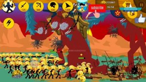 ARMY GOLDEN SPEARTON HERO WAR ZOMBIE KAI GIANT | Stick War MOD Gameplay Walkthrough | Animugen2048