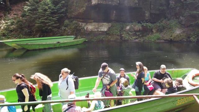 Edmund River Gorge Near Hřensko. Boat Ride Through The Gorge And Kamenice River Valley Hiking Trail