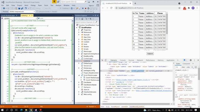 Keep Table Scroll Position | Within UpdatePanel | Using JavaScript | ASP.NET | C# смотреть онлайн