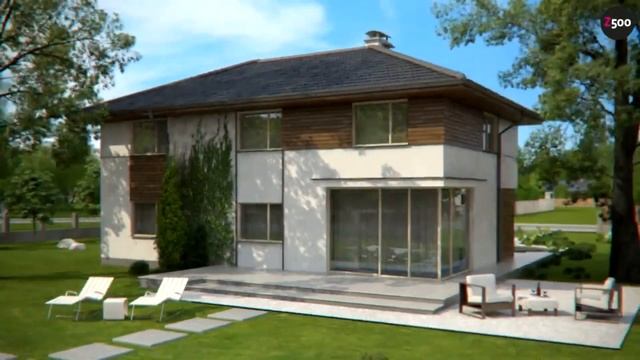 Z159 Практичный и стильный двухэтажный проект дома смотреть онлайн