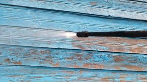 Удаление(очистка) краски ,перед покраской деревянной поверхности ,с помощью мойки высокого давления.