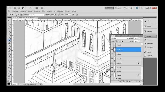 How to Draw a Three Point Perspective City, with photoshop 5' смотреть онлайн