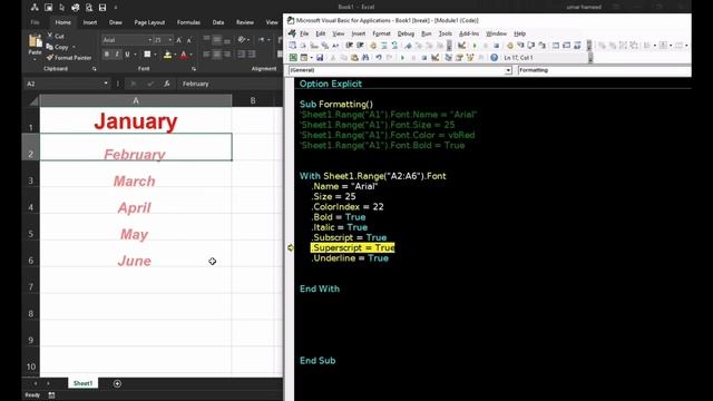 27 - Excel VBA Code to Cells Formatting | Font Setting | With Statement | Automation | #excelsteps смотреть онлайн