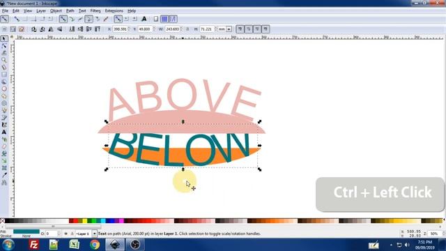 Text on an ellipse In Inkscape смотреть онлайн