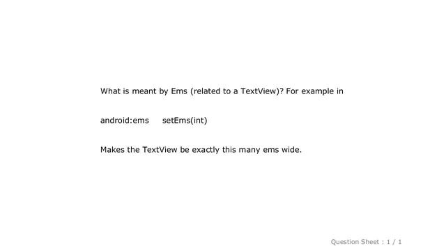 Android : What is meant by Ems? (Android TextView) смотреть онлайн