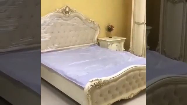 Спальня Лорена с 6 дверным шкафом Крем глянец Эра мебель. смотреть онлайн