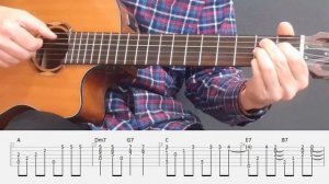 Blue Moon - Fingerstyle Guitar Tutorial with tabs and chords