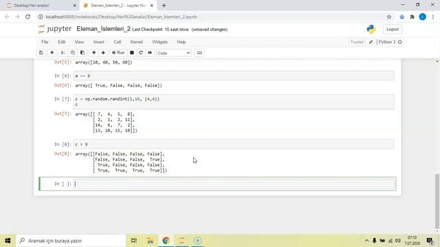 Python ile Veri Analizi Eğitimi-5 Numpy-Eleman İşlemleri(2) смотреть онлайн