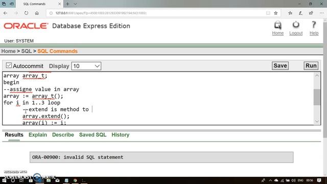 how to create array in oracle. смотреть онлайн