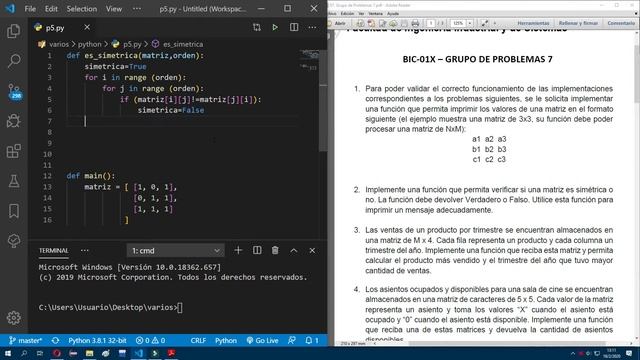 Ejercicios Python - #4 Matriz Simétrica o No? смотреть онлайн