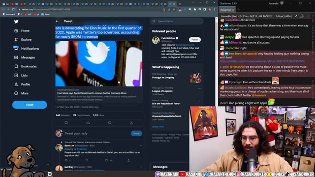 HasanAbi react to CRAZY Elon Mask speech about APPLE - HasanAbi moments смотреть онлайн