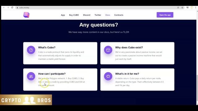 CUBO NODE PROTOCOL - *Just Launched* 0.5% to 1% ROI every day!! Stable Passive Income!? смотреть онлайн