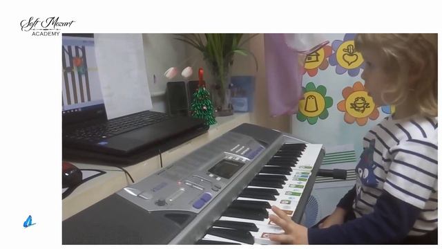 3-year-old participants of online music school Soft Mozart, Sasha plays on "Butterfly Ball 2019" смотреть онлайн