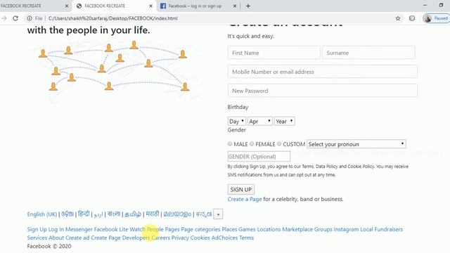 Facebook Landing Page Create | Using HTML5 | CSS3 | BOOTSTRAP | JQUERY | In Hindi by Shaikh Sarfara смотреть онлайн