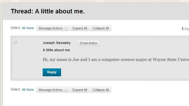 Blackboard 9.1.13: Reply to Thread within Discussion Board смотреть онлайн