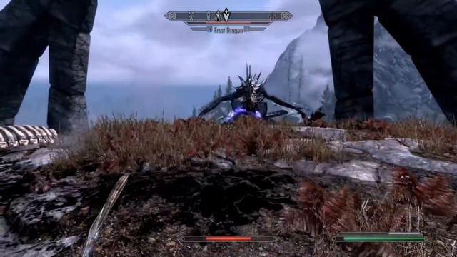 [Skyrim] Lost Tongue Overlook - Fight with a dragon.mp4 смотреть онлайн