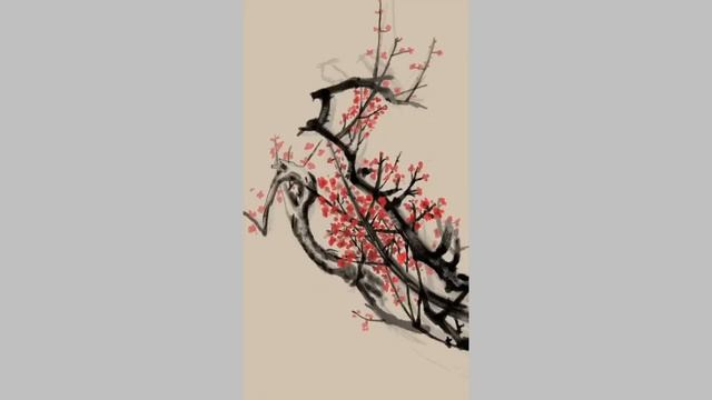 How to paint Chinese painting on an iPad - Procreate speed painting смотреть онлайн
