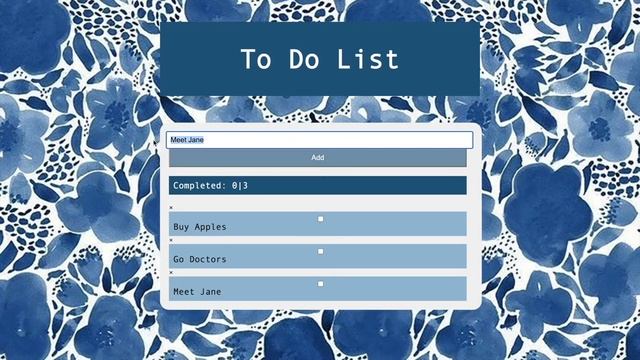 To Do List created with JavaScript,HTML5 and CSS смотреть онлайн